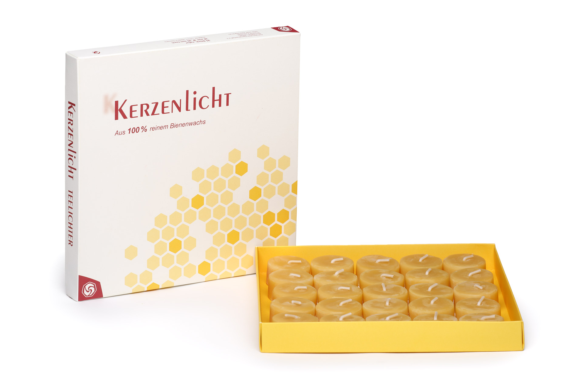 Teelichter ,Bienenwachs, 25 Stück, Karl Schubert,wfbm